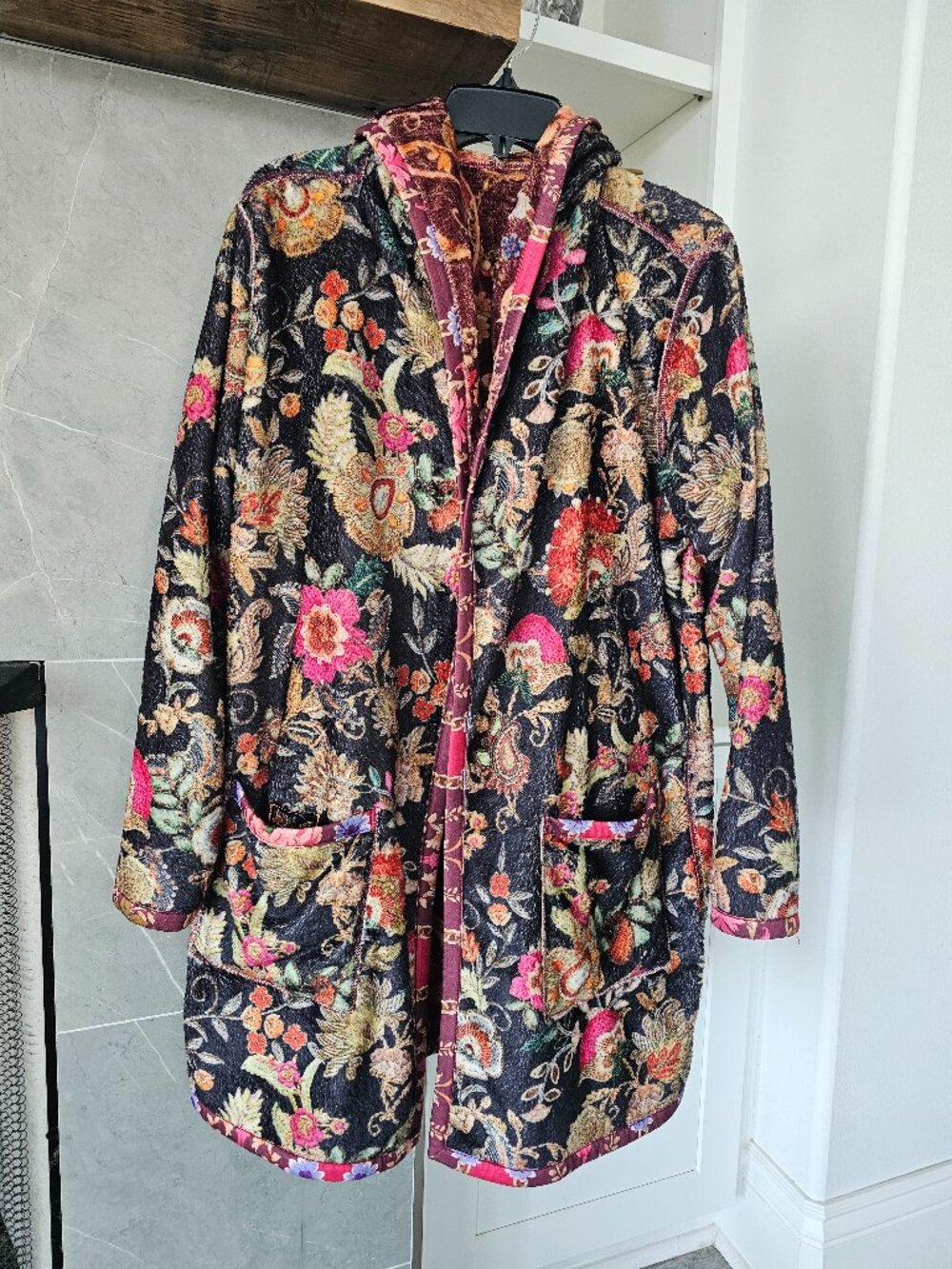 Johnny Was Sherpa Reversible Hooded Jacket